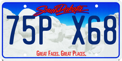 SD license plate 75PX68