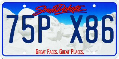 SD license plate 75PX86