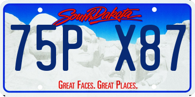 SD license plate 75PX87