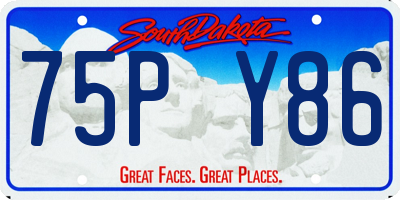 SD license plate 75PY86