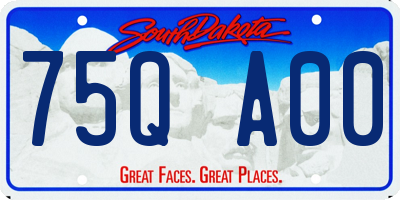 SD license plate 75QA00