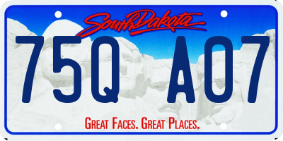 SD license plate 75QA07