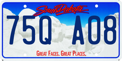 SD license plate 75QA08