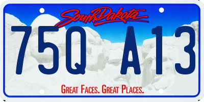 SD license plate 75QA13