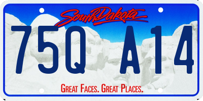 SD license plate 75QA14