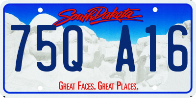 SD license plate 75QA16