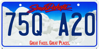 SD license plate 75QA20