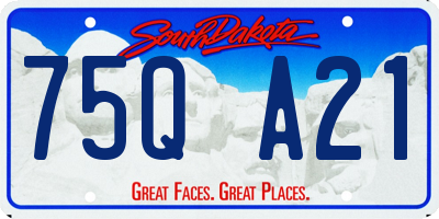 SD license plate 75QA21