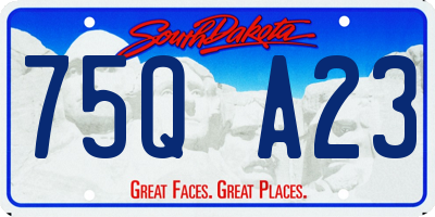 SD license plate 75QA23