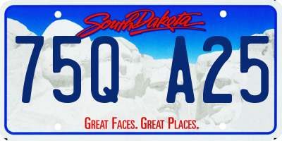 SD license plate 75QA25