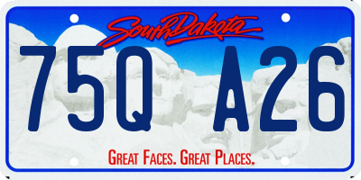 SD license plate 75QA26