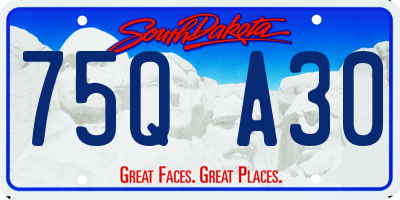 SD license plate 75QA30
