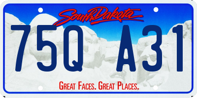 SD license plate 75QA31