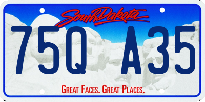 SD license plate 75QA35
