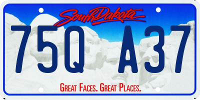 SD license plate 75QA37