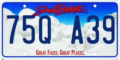 SD license plate 75QA39