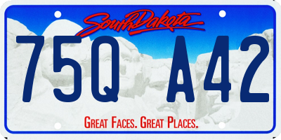SD license plate 75QA42