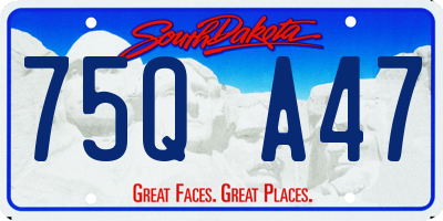 SD license plate 75QA47