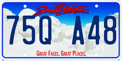 SD license plate 75QA48