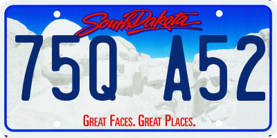 SD license plate 75QA52