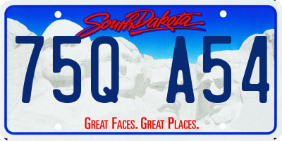 SD license plate 75QA54