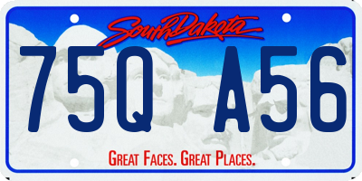 SD license plate 75QA56