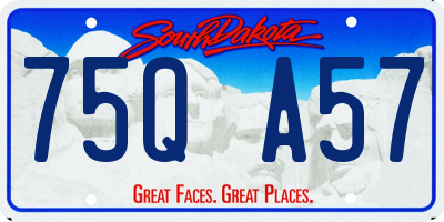 SD license plate 75QA57