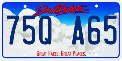 SD license plate 75QA65