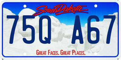 SD license plate 75QA67