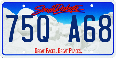 SD license plate 75QA68