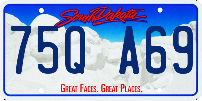 SD license plate 75QA69