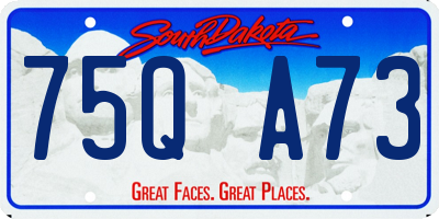 SD license plate 75QA73