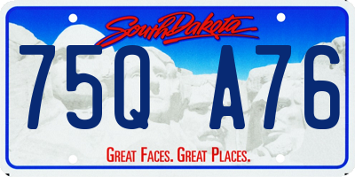 SD license plate 75QA76