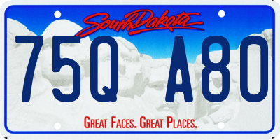 SD license plate 75QA80
