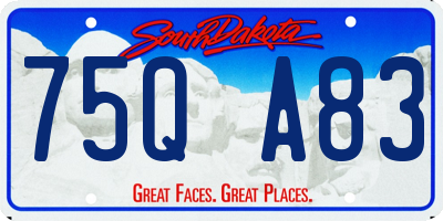 SD license plate 75QA83