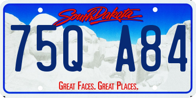 SD license plate 75QA84