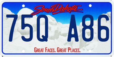 SD license plate 75QA86