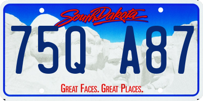 SD license plate 75QA87
