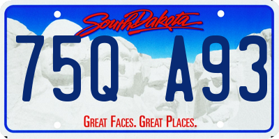 SD license plate 75QA93