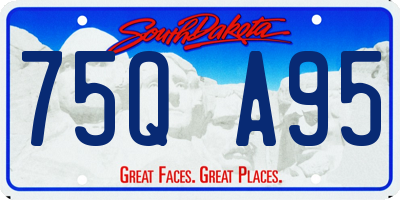 SD license plate 75QA95