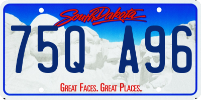 SD license plate 75QA96