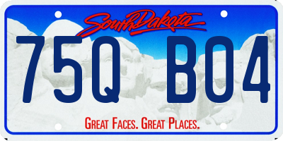 SD license plate 75QB04