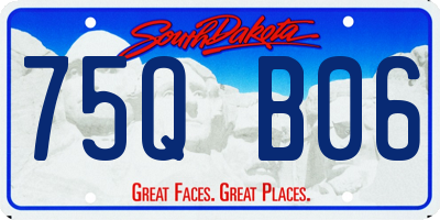 SD license plate 75QB06
