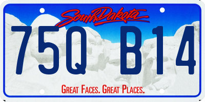 SD license plate 75QB14