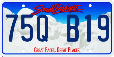 SD license plate 75QB19