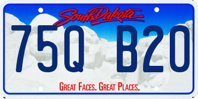 SD license plate 75QB20