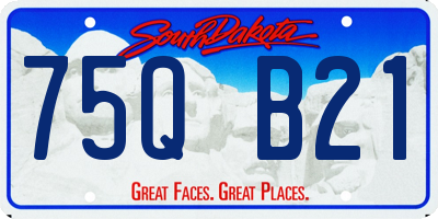 SD license plate 75QB21
