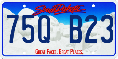 SD license plate 75QB23