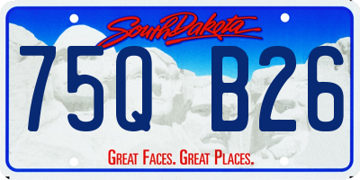 SD license plate 75QB26