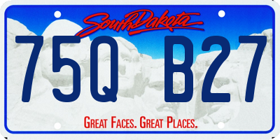 SD license plate 75QB27